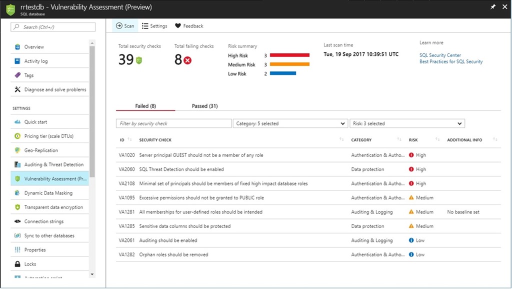 SQL Vulnerability Assessment